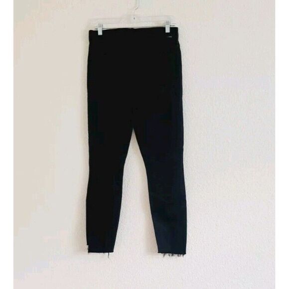 MOTHER Stunner Zip Ankle Step Fray Black High Rise Jeans size 28 Not Guilty Wash - Picture 6 of 9